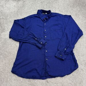 Vintage 90s Neiman Marcus Button Down Shirt Mens XL Blue Houndstooth Long Sleeve